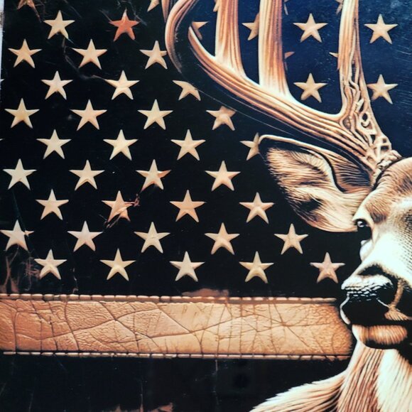 Deer Flag Brown Tin Sign Door Home Metal Wall Decor - Picture 4 of 7